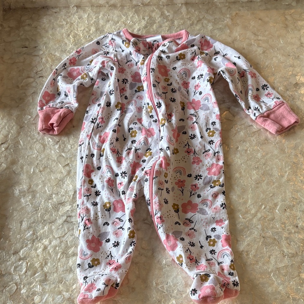 Gerber Pink Floral Kids Footie